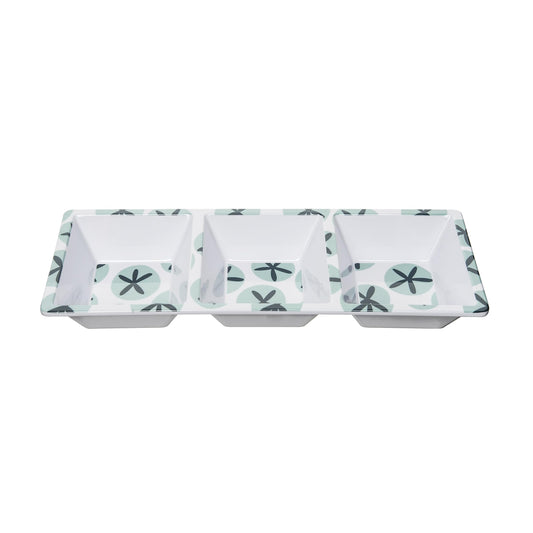 Beachcombers Blue Sand Dollar Melamine Server, 14.76-inch Length, Kitchen Accessories