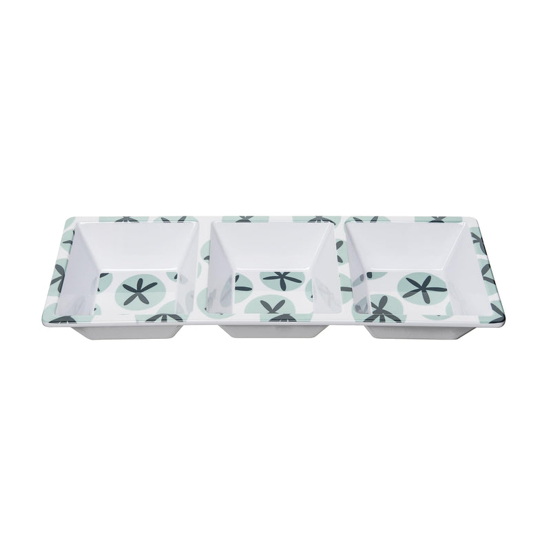 Beachcombers Blue Sand Dollar Melamine Server, 14.76-inch Length, Kitchen Accessories