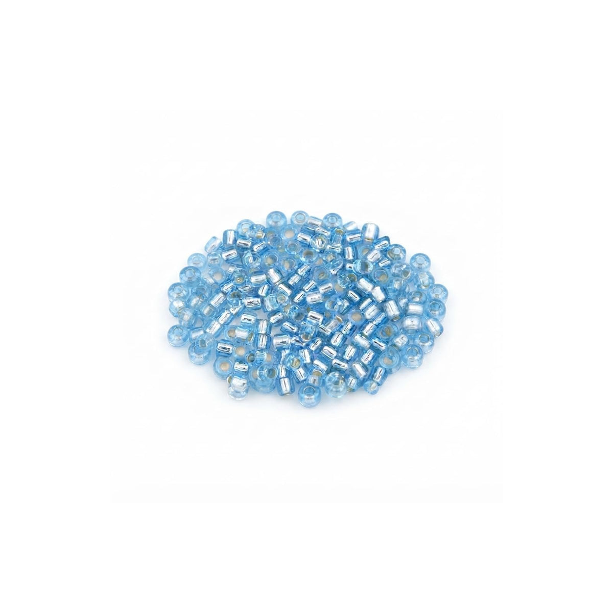 John Bead Craft Bead, 10/0, Aqua Silverlined