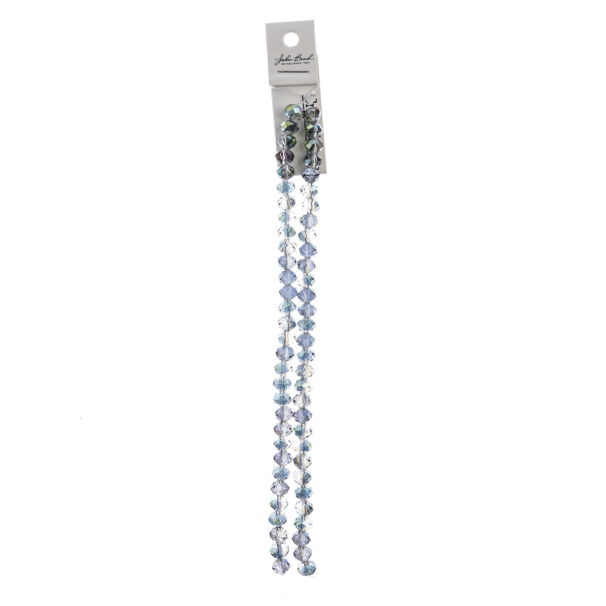 John Bead Craft Bead, 6mm x 8mm, Transparent Rose Green Luster