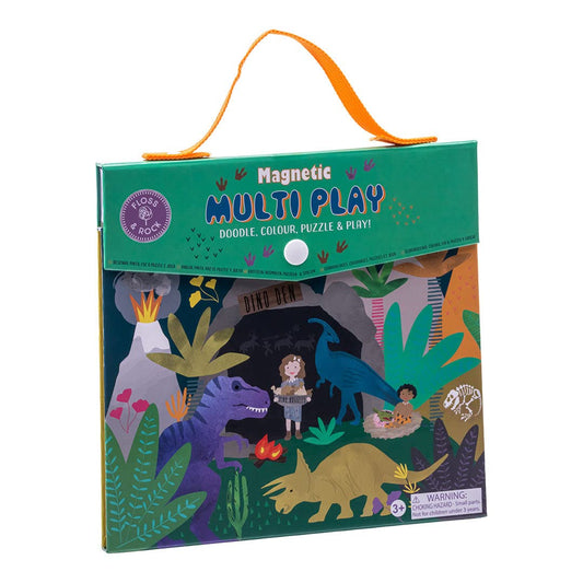 Floss & Rock Dino Magnetic Multi Doodle, Colour, Puzzle and Play Kids Multi Games