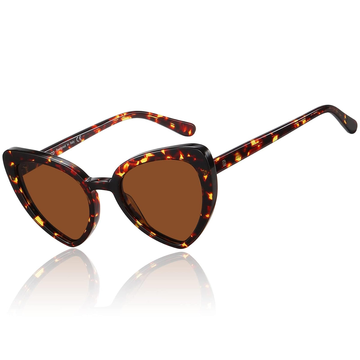 DUCO Sunglasses, Medium, Tortoise Frame Brown Lens