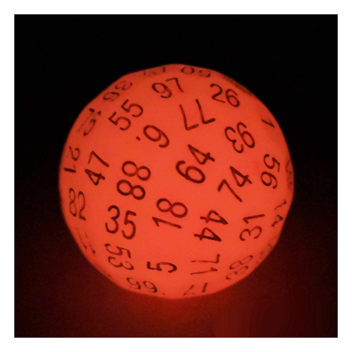 BESCON DICE Game Dice, 45MM, Glowing Red D100