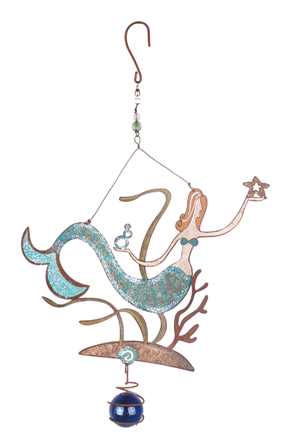 Sunset Vista Designs Meri Mermaid Decorative Spinner, 15-Inch Long