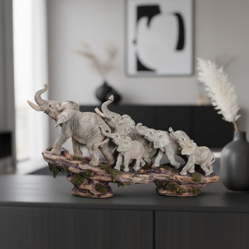 Comfy Hour 14 Inch Elephant Statue, Elephant Family Decor