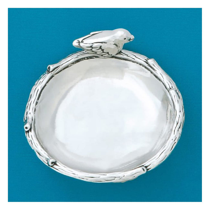 Basic Spirit Small Mini Whimsy Handcrafted Pewter Trinket Bowl Dish for Jewelry Soup Nature Lover