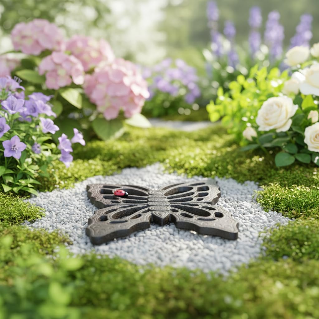 Comfy Hour Cast Iron Garden Stepping Stone - Butterfly