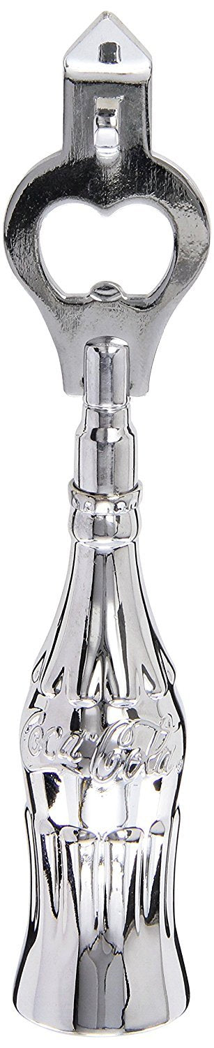 TableCraft Coca-Cola CC309 Chrome Plated Bottle Opener with Contour Mini Bottle Handle