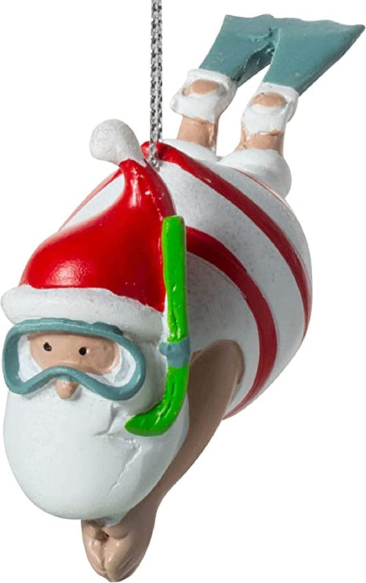 Cape Shore 4 Inch Snorkeling Santa Christmas Ornament