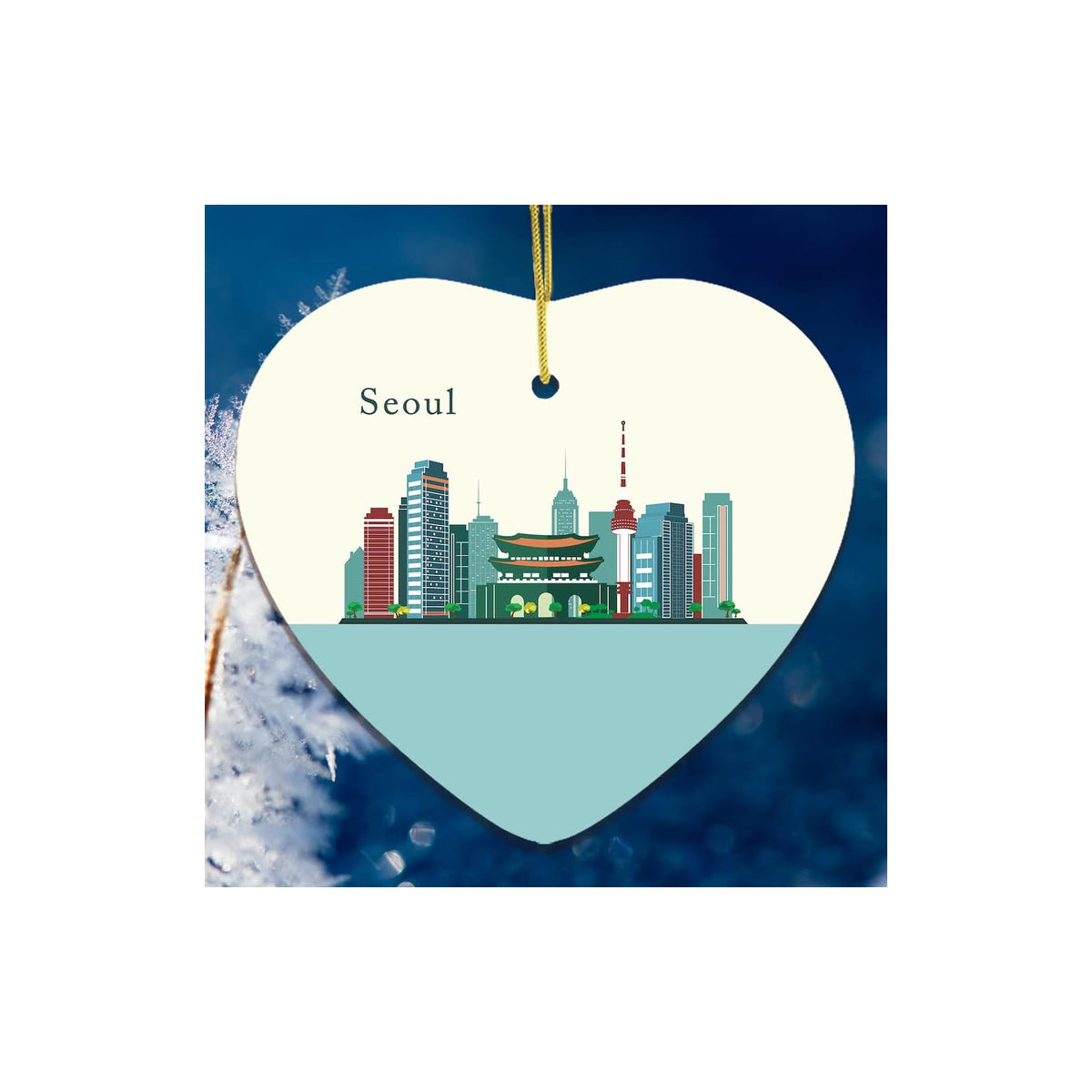 OrnamentallyYou Hanging Ornament, 3 inches, Seoul Christmas Ornament, Capital of