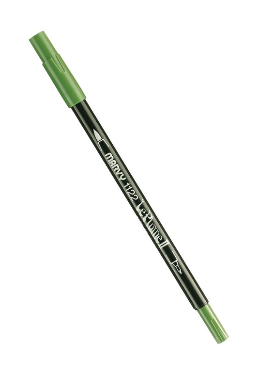 Uchida Marvy Extra Fine Tip Le Plume II Double Ender Marker Pen Art Supplies, Olive Green