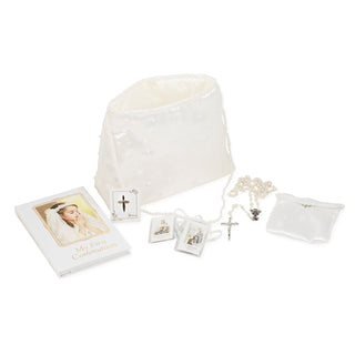 6 Communion 6 Pc Set W/Beaded Purse And Rosary Bag by Roman