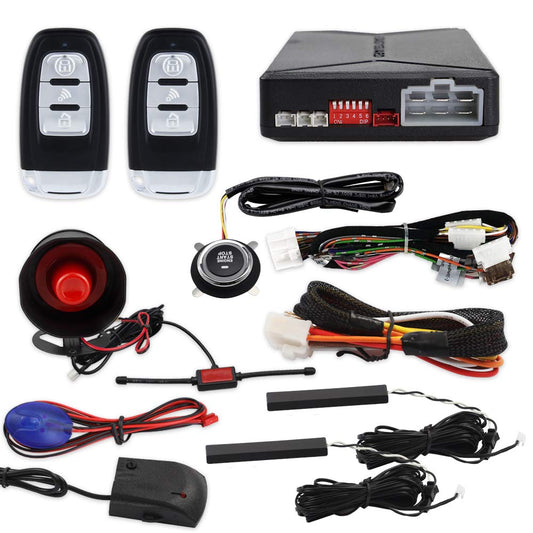 EASYGUARD EC010-SR PKE car Alarm Remote Starter keyless Start Push Start Button keyless Entry Shock Warning Proximity Lock Unlock DC12V