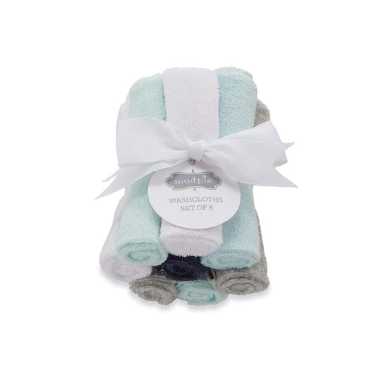Mud Pie Towel, 8x8, Blue, Grey, White