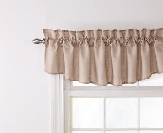 Belle Maison Stylemaster Renaissance Home Fashion Emery Lined Insert Valance, 60-Inch by 16-Inch, Taupe