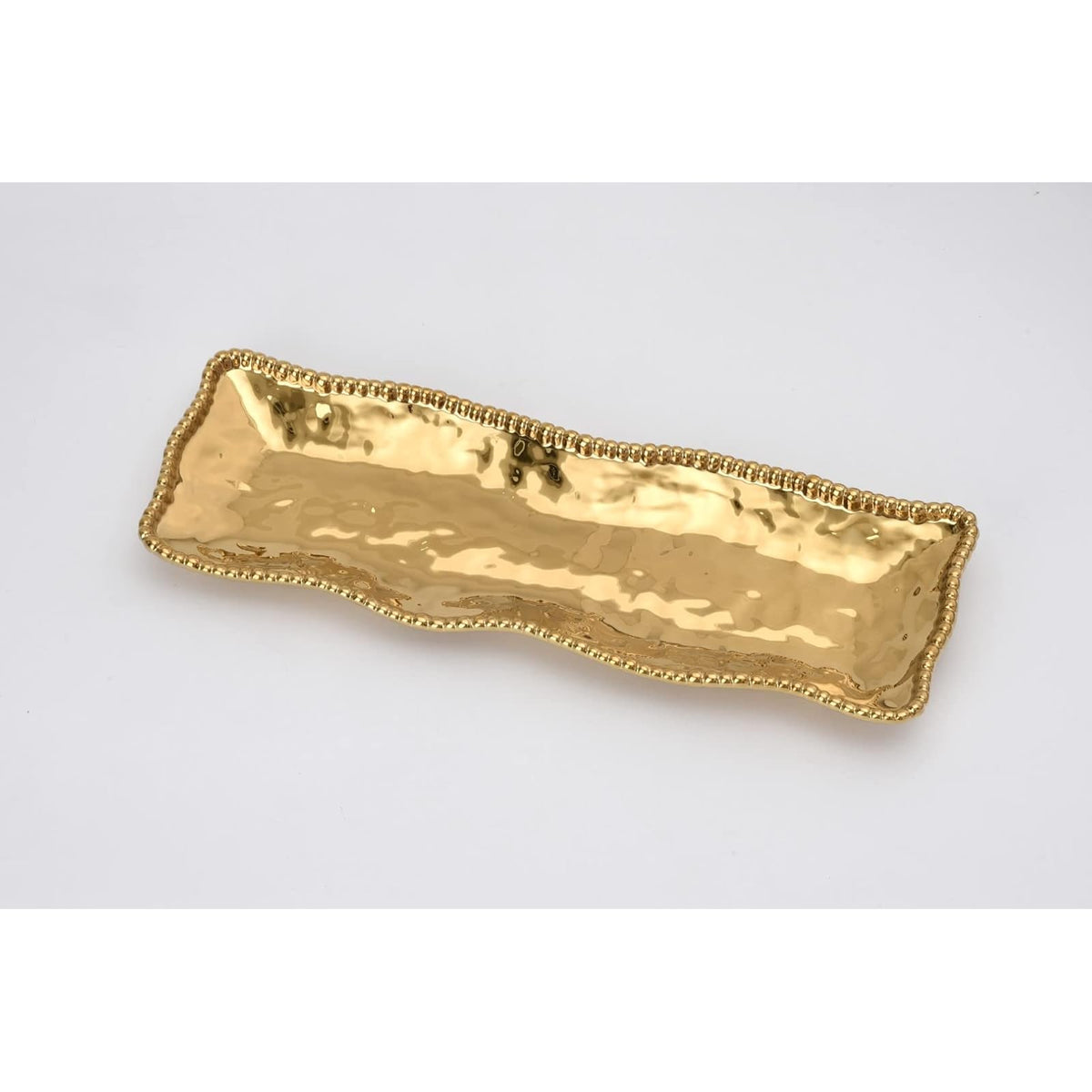 Pampa Bay Dishware Plate, 19 x 6.5 Inch, Gold Tone