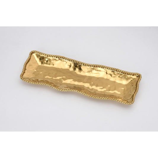 Pampa Bay Dishware Plate, 19 x 6.5 Inch, Gold Tone