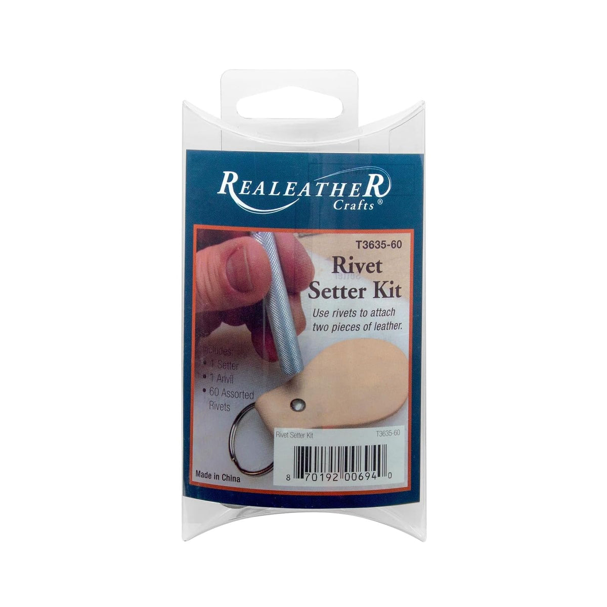 Realeather Art Craft Kit, Rivet Setter Kit, Assorted Finishes