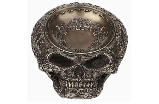 Unicorn Studio Veronese Design Antiqued Bronze Finish Human Skull Decorative Dish