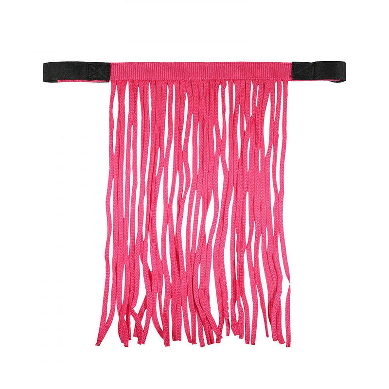 HORZE Lightweight Nylon Fringe Fly Veil | Easily Attaches to Halter - Raspberry Pink - Cob