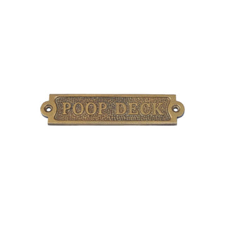 Hampton Nautical Decorative Signage, Antique Brass, Antique