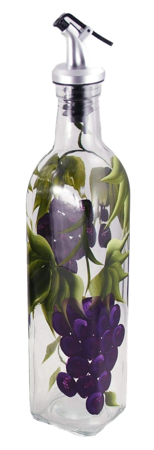 Grant Howard 52129 Grapes Hand Painted Oil and Vinegar Cruet, 16 oz.
