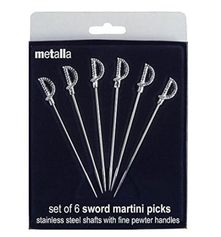 Prodyne Miniature Sword Martini Picks (Set of 6) Metallic