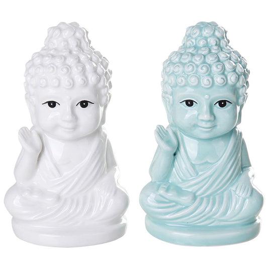 Pacific Trading Buddha Sitting on Lotus Position Salt  Pepper Shaker Set Kitchen Decor Ceramic