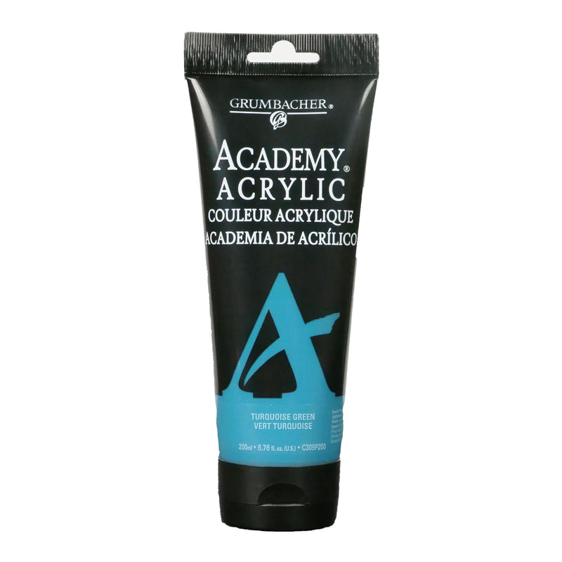 GRUMBACHER Academy Acrylic Paint, 200ml/6.8 oz Plastic Tube, Turquoise Green (C309P200)