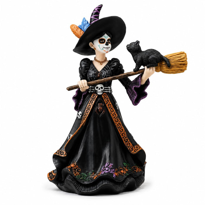Comfy Hour 9 Inch Witch Statue, Sugar Skull Fairy Decor, 1 Unit