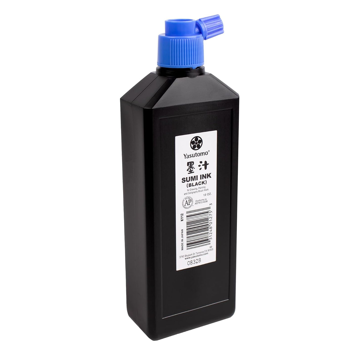 Yasutomo Permanent Liquid Sumi Ink, 12 Ounces, Black