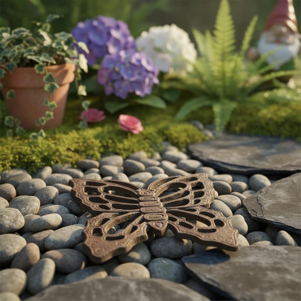 Comfy Hour Cast Iron Garden Stepping Stone - Butterfly
