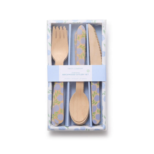 Two's Company Flatware, 6 inches, Hydrangea