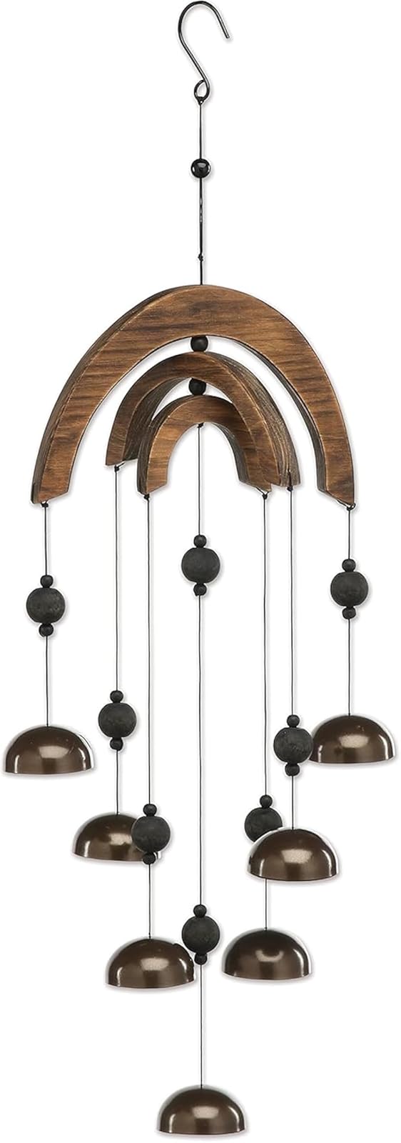 Sunset Vista Designs 92694 Arch Bell Metal and Wood Wind Chime, Medium Stained