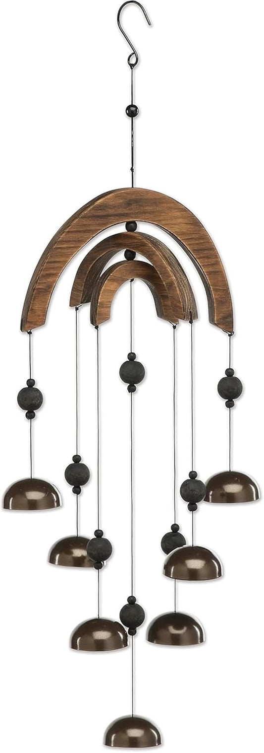 Sunset Vista Designs 92694 Arch Bell Metal and Wood Wind Chime, Medium Stained