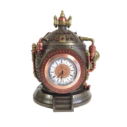 Unicorn Studio Steampunk Time Machine Clock & Trinket Box Statue