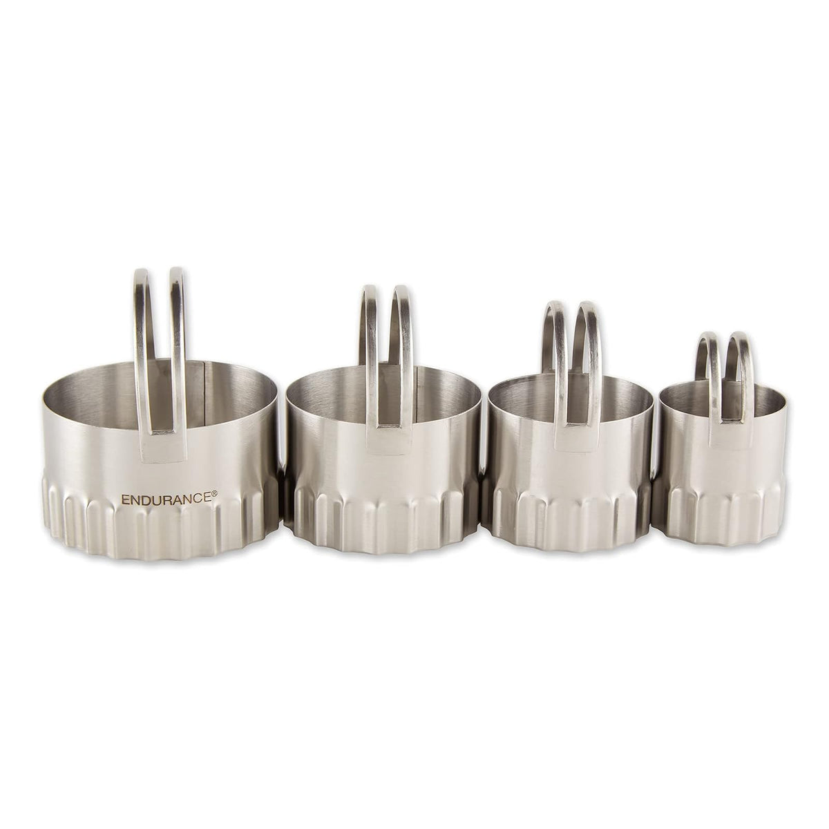 RSVP International Cookie Cutter, Round-ribbed, Stainless Steel