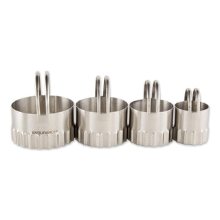 RSVP International Cookie Cutter, Round-ribbed, Stainless Steel