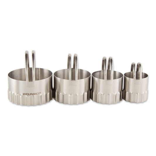 RSVP International Cookie Cutter, Round-ribbed, Stainless Steel