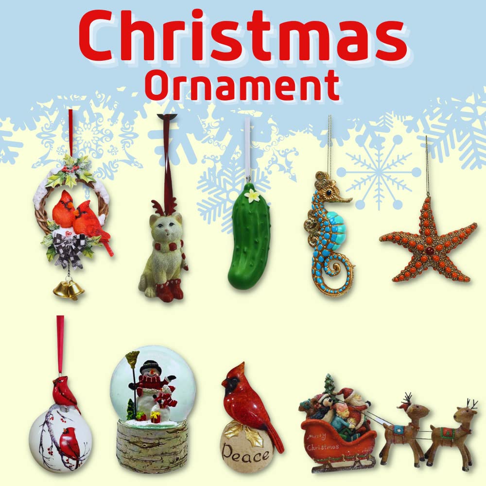 Comfy Hour Winter Holiday Home Collection Cat Wearing Scarf Reindeer Antler Headwear X'Mas Shoes Christmas Tree Ornament, Xmas Decoration, Red and Light Yellow, Polyresin