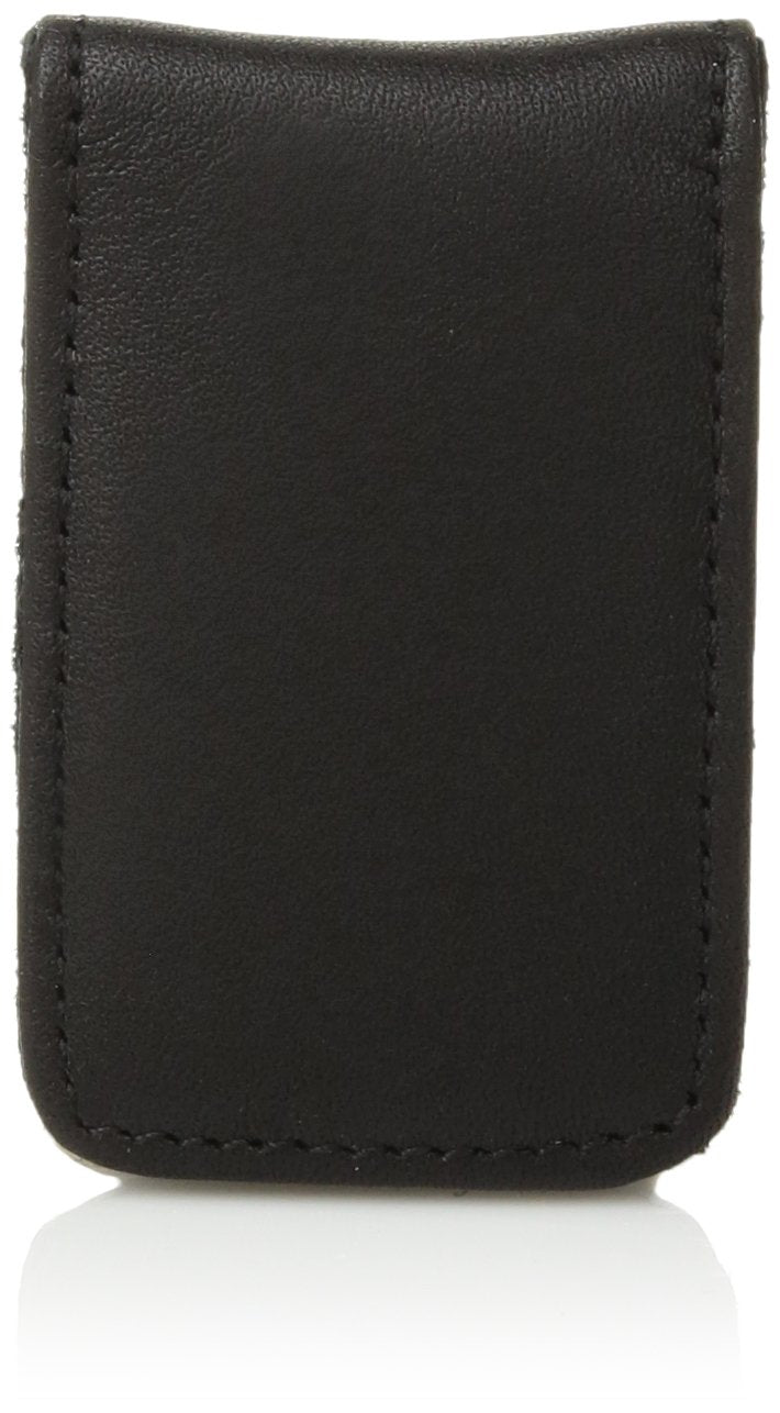Royce Leather Magnetic Money Clip in Leather with Suede Lining, Black, One Size