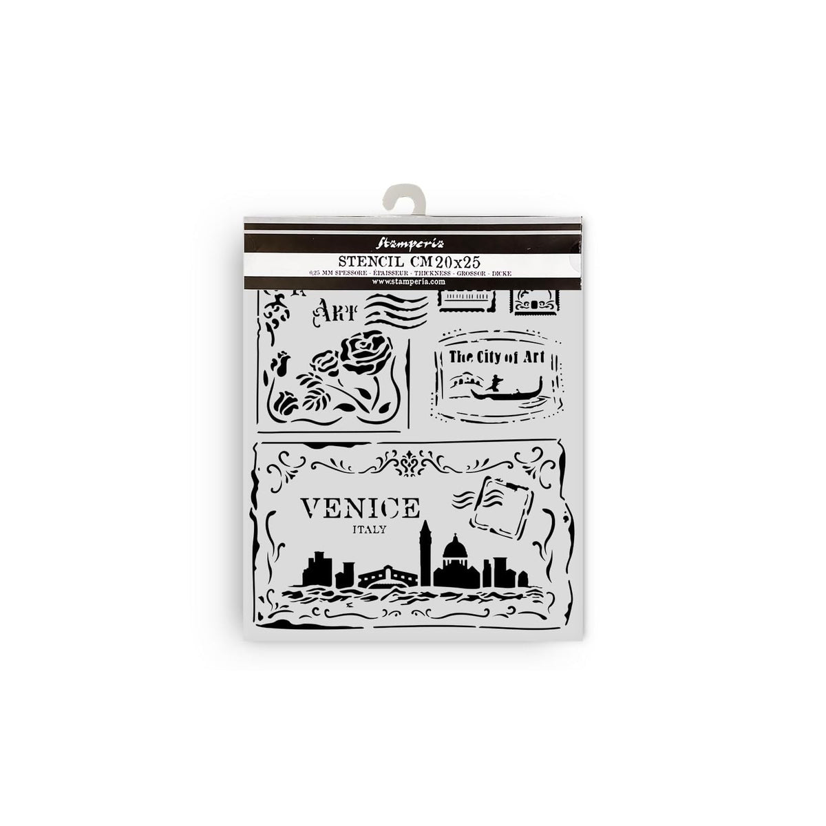 Stamperia Template Stencil, 20 x 25 x 0,2 cm, Black