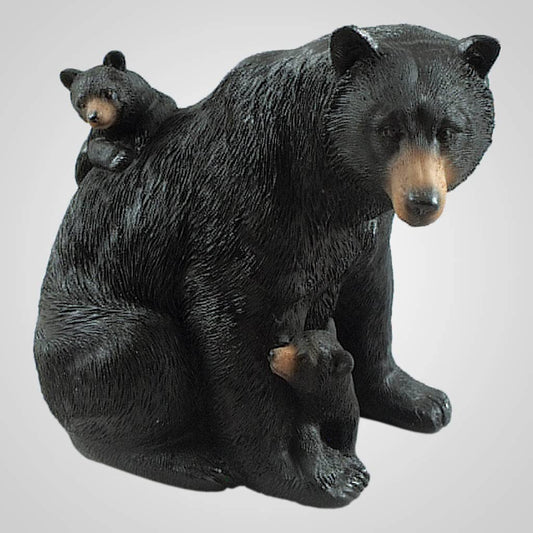 Lipco Polyresin Bear with Cubs Figurine, 6.5-inch Length, Tabletop Decoration