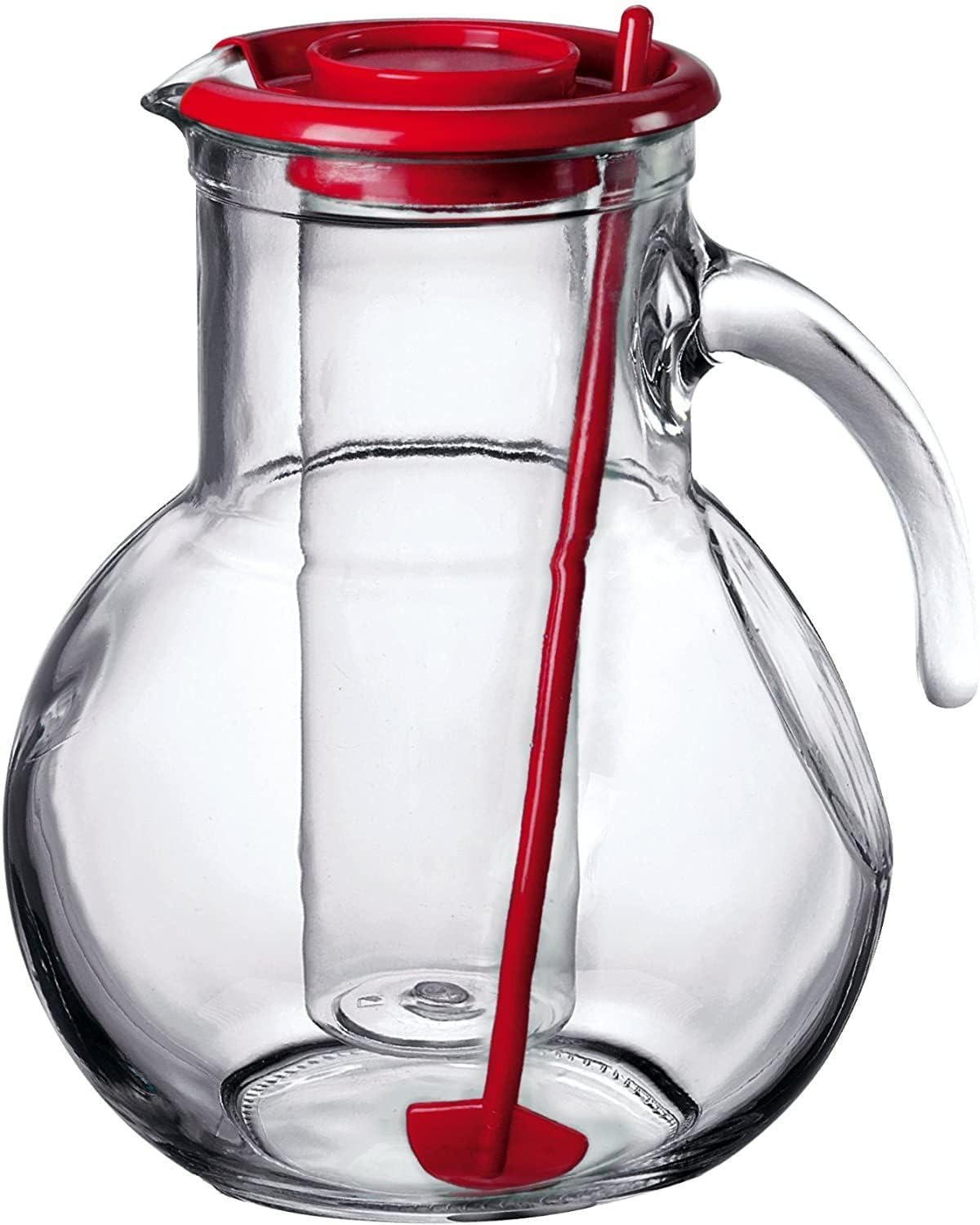 Bormioli Rocco Kufra Jug with Ice Container Red Lid 72 3/4 Ounce