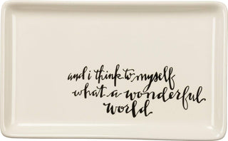 Primitives By Kathy Trinket Tray ~ Wonderful World 6.75" x 4.13"