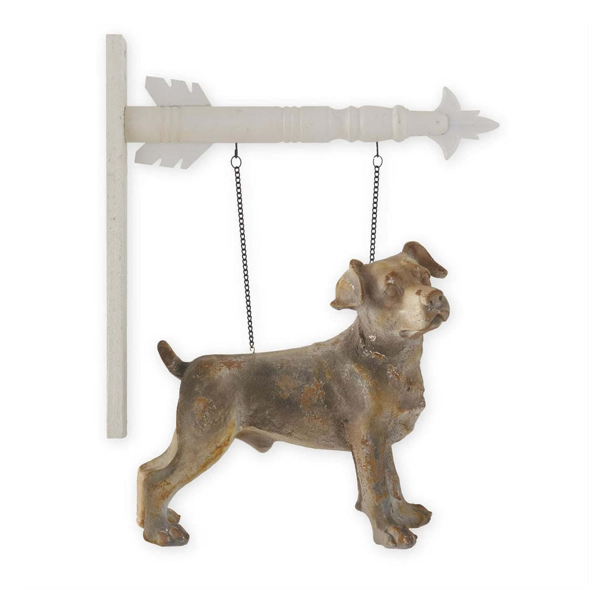 K&K Interiors Hanging Ornament, 13.25-Inch, Weathered Gray & Gold