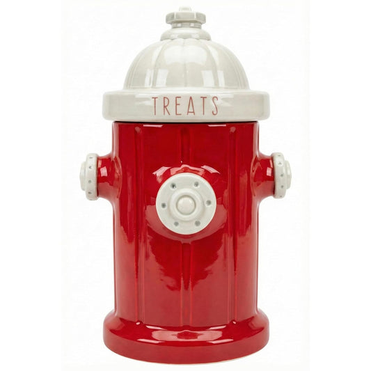 Blue Sky Clayworks Clayworks Fire Hydrant Treat Jar, Red