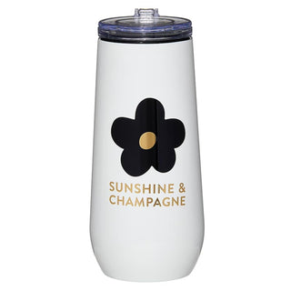 Santa Barbara Design Studio Insulated Champagne Tumbler with Flip Top Lid Sippin Pretty Stainless Steel Champagne Flute, 12-Ounce, Sunshine