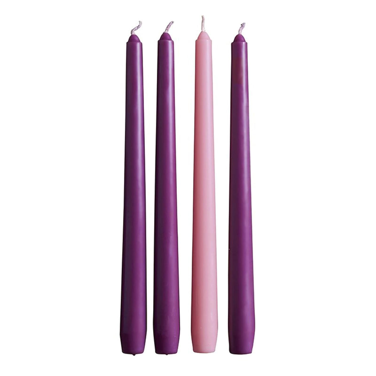 Avalon Gallery Candle, 4-Count, 10" Tapers, Pink and Purple