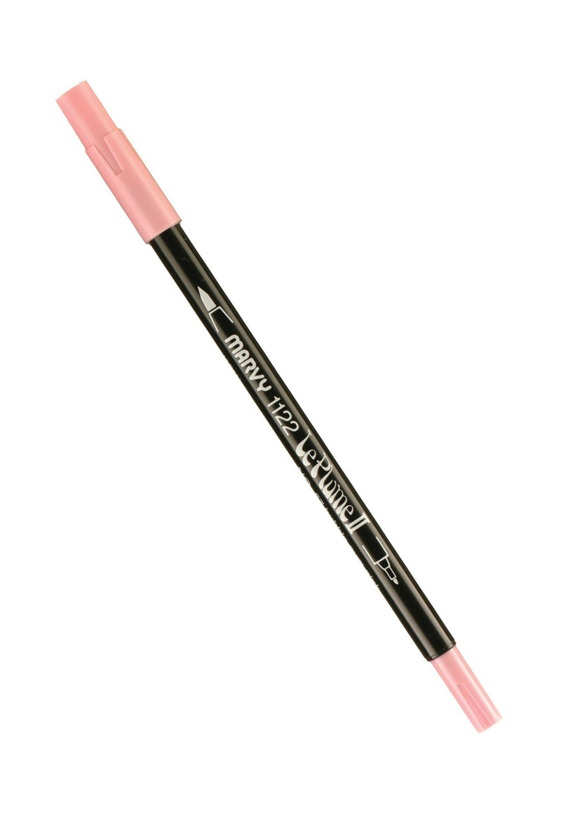 Uchida 1122-C-67 Marvy Extra Fine Tip Le Plume II Double Ender Marker Pen, Bubble Gum Pink